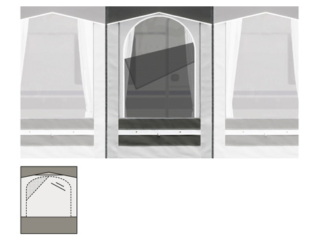 Segment de fenêtre de type véranda avec moustiquaire en gaze